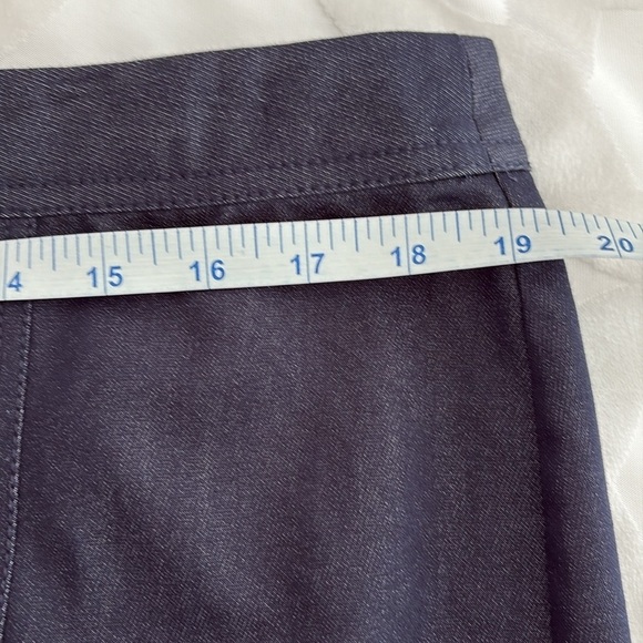 Talbots Navy Denim A-Line Skirt w/Criss Cross Front. Back Zipper Size 16 - Picture 9 of 10